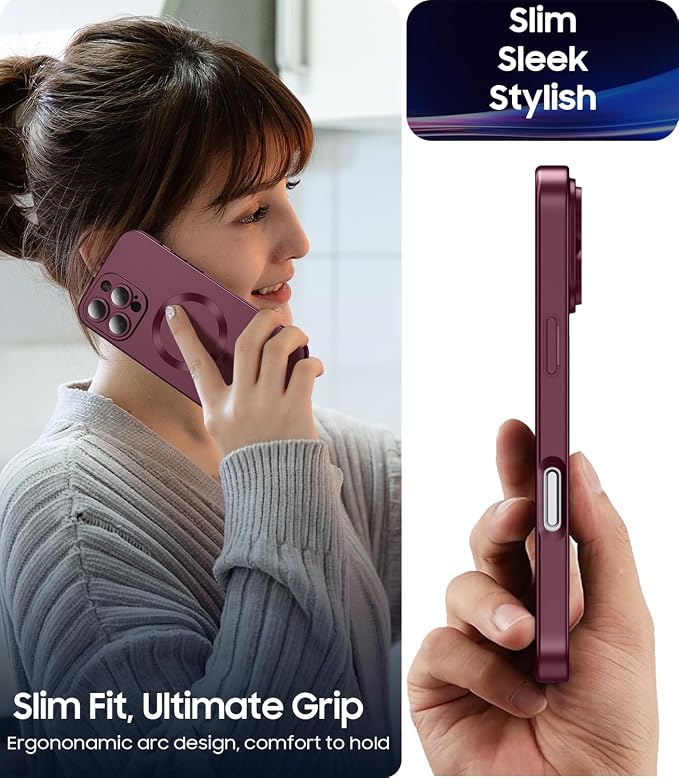 Magnetic for iPhone 16 Pro Max Case Slim Soft Silicone Bumper Shockproof - Image 7