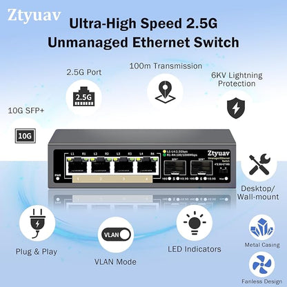 6 Port Unmanaged 2.5G Ethernet Switch - Image 3