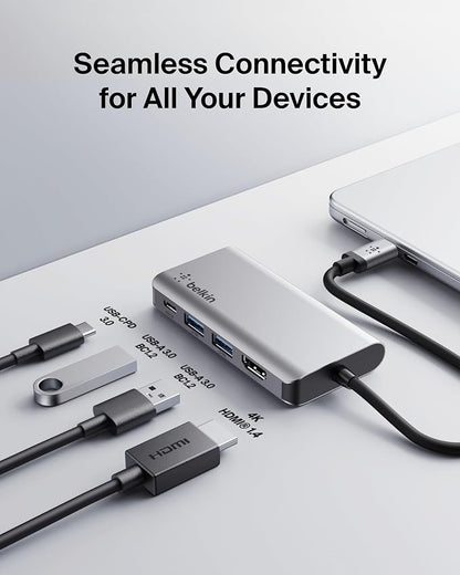 Belkin USB C Hub, 4-in-1 Multi-Port Laptop Dock - Image 3