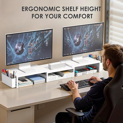 OPNICE Desk Organizers and Accessories, Dual Monitor Stand Riser - Image 2