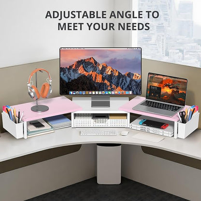 OPNICE Desk Organizers and Accessories, Dual Monitor Stand Riser - Image 5