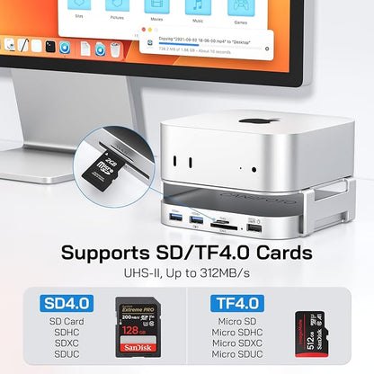 M-ac Mini M4 Dock with 4TB Sam-Sung T7 Portable SSD Enclosure, 7-in-1 Aluminum - Image 5