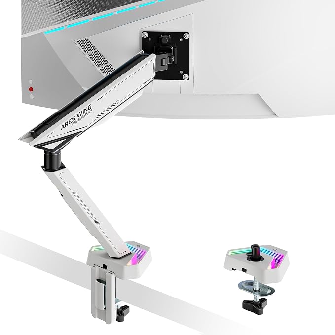 ARES WING RGB Single Monitor Arm Desk Mount by ARESWING