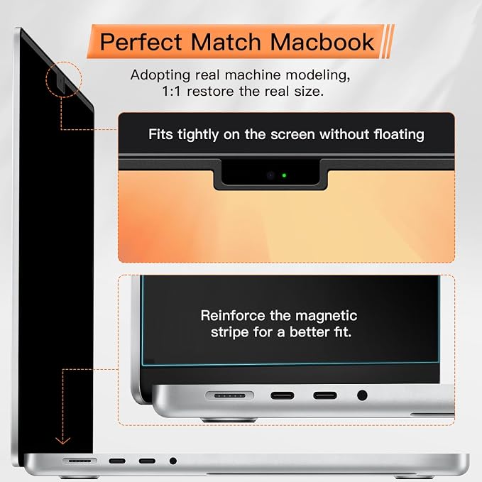 Privacy Screen for MacBook Air 15 Inch 2023-2025, Magnetic Removable Anti Glare - Image 7