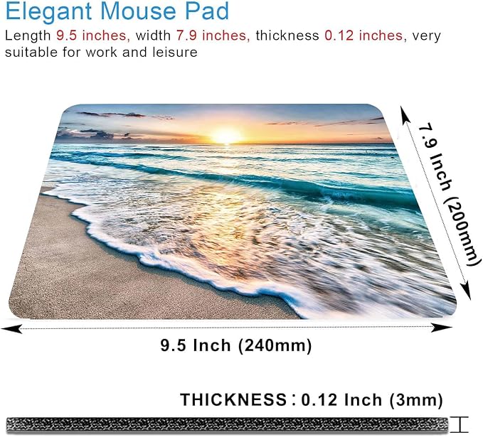 Beach Sunset Mouse Pad, Cute Mouse pad, Custom Small Mouse Pads - Image 2
