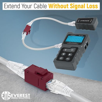 Everest RJ45 CAT6 Keystone Coupler in Red - Image 4