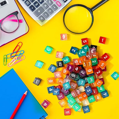 Poen 100 Pcs 16mm Dice Set Bulk, 6 Sided Standard Colored Dices - Image 2