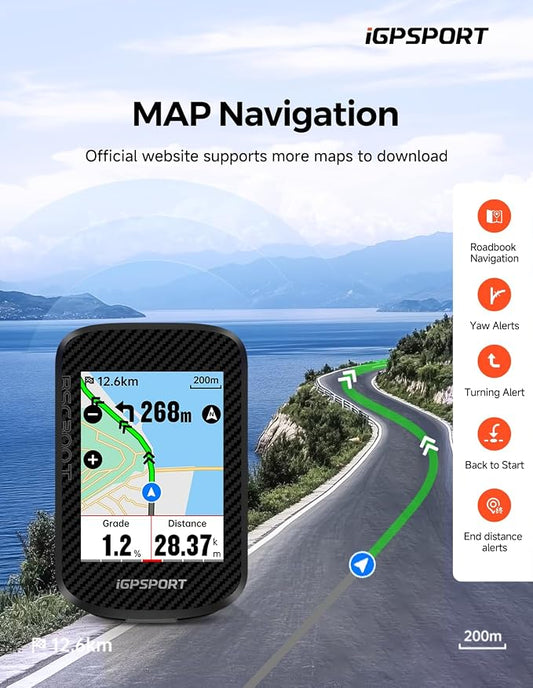 iGPSPORT BSC300T Wireless Bike Computer GPS, Touchscreen Offline MAP Navigation - Image 2