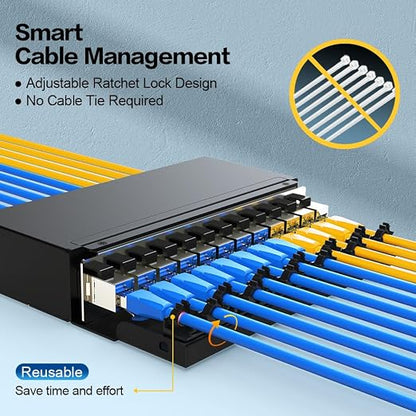 Patch Panel 12 Port Cat6a Keystone Patch Panel STP Shielded Network Patch Patch - Image 2