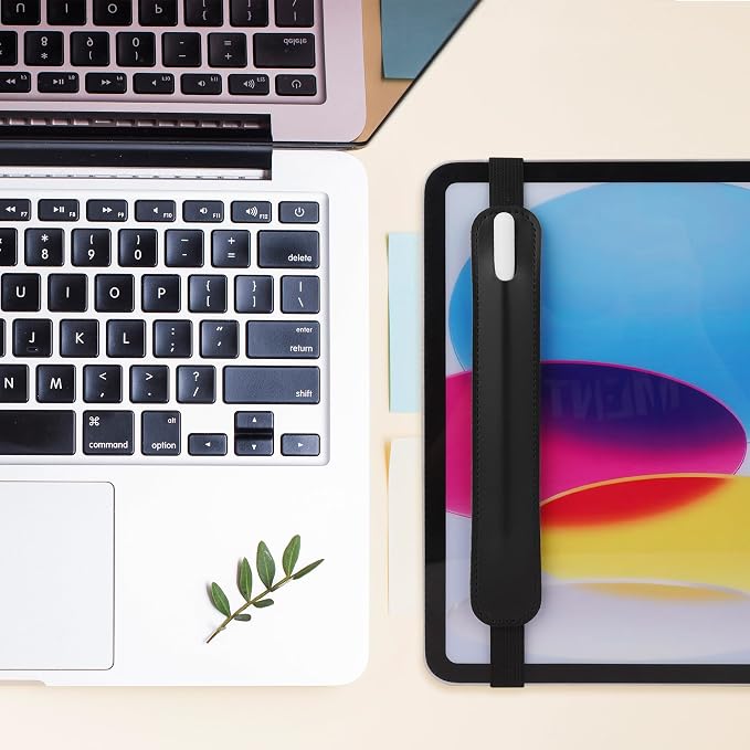 Vegan Leather Elastic Band Stylus Holder, Capacitive Pen Case - Image 6