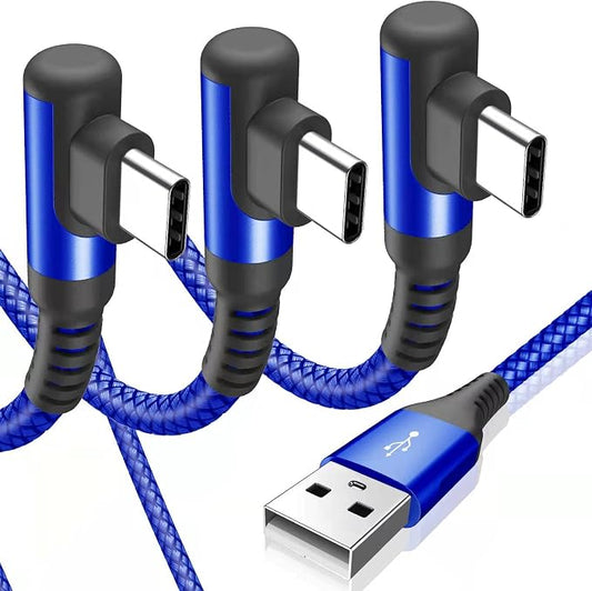 sweguard USB C Cable Right Angle, USB Type C iPhone 15 Charger Cable Nylon by Sweguard