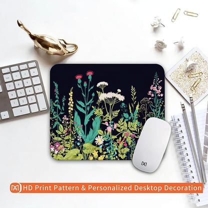 Square Mouse Pad Midnight Flowers, Personalized Premium-Textured Custom Mouse - Image 6