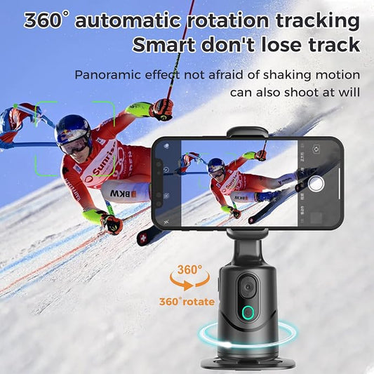Auto Face Tracking Phone Holder, No App Required, 360° Rotation Phone Camera - Image 2