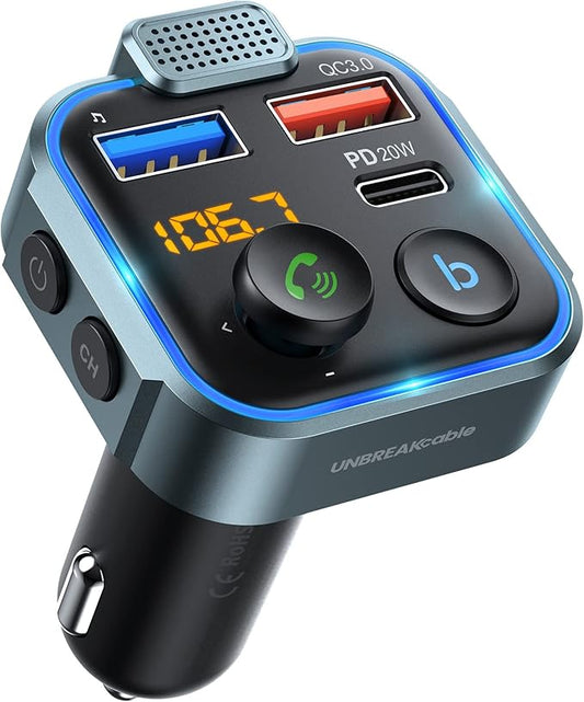 UNBREAKcable Bluetooth 5.3 FM Transmitter by UNBREAKcable