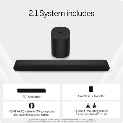 VIZIO 2.1 Soundbar, Wireless Subwoofer w/Dolby Atmos & DTS:X, QuickFit™ - Image 3