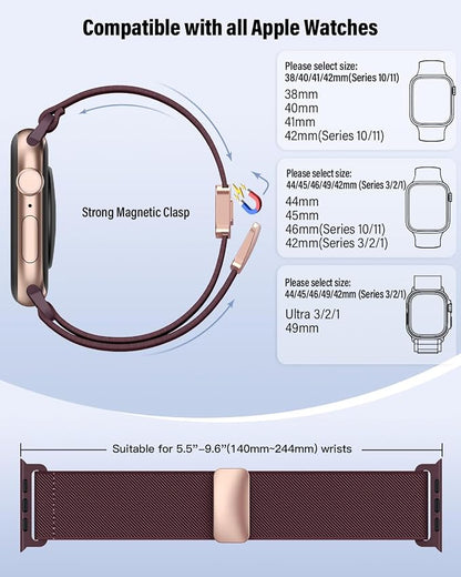 Stretchy Band Compatible with Apple Watch Bands 40mm 38mm 41mm 42mm 44mm 45mm - Image 2
