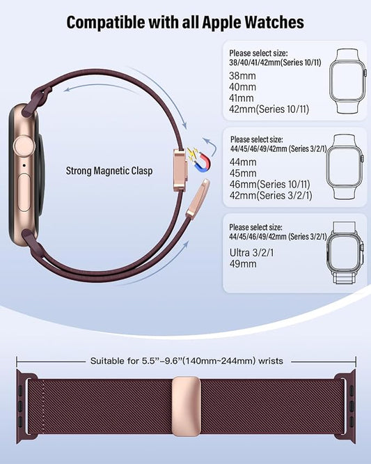 Stretchy Band Compatible with Apple Watch Bands 40mm 38mm 41mm 42mm 44mm 45mm - Image 2