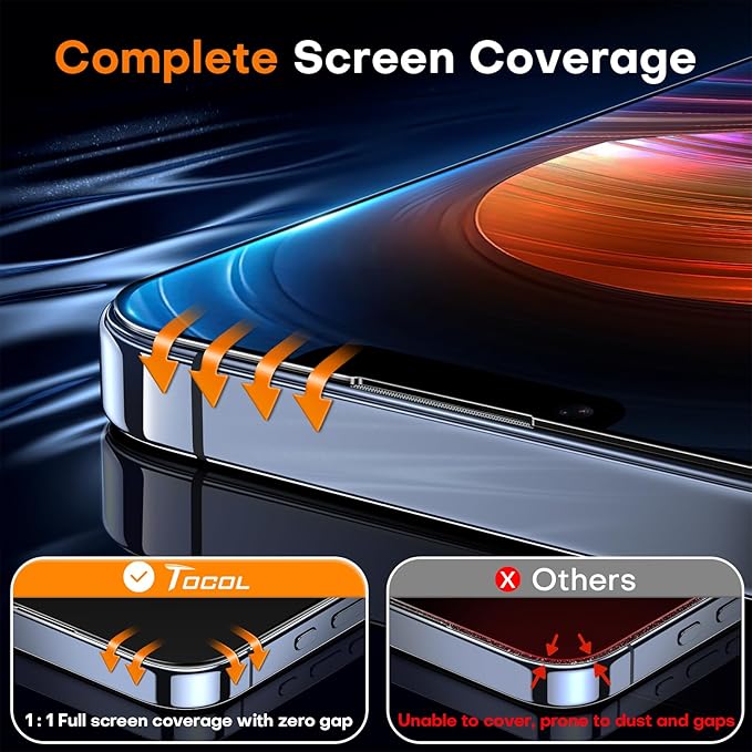 TOCOL for iPhone 13 Pro Max Screen Protector/iPhone 14 Plus Screen Protector - Image 6