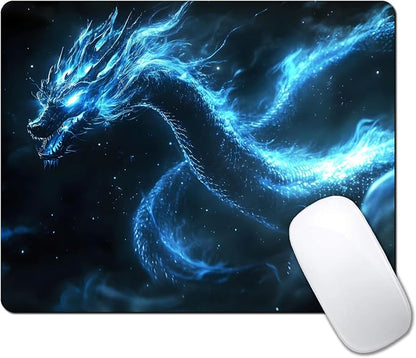 Witchy Blue Japanese Dragon Custom Mouse Pad by IMAYONDIA