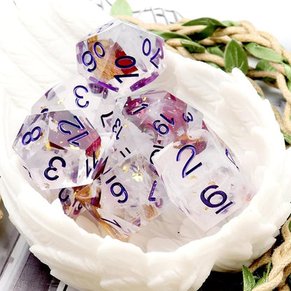 Haxtec DND Dice Set Rose Flower Sharp Edge Dice - Image 7