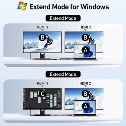 USB C Docking Station Dual HDMI Monitor, USB C to Dual HDMI Adapter - Image 4