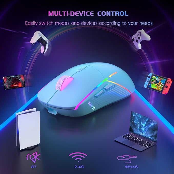 FFJ Wireless Gaming Mouse, 24000 DPI, Tri-Mode 2.4G/USB-C/Bluetooth 5.3 Gaming - Image 8