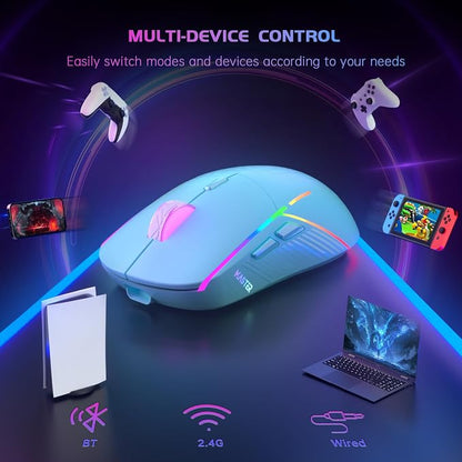 FFJ Wireless Gaming Mouse, 24000 DPI, Tri-Mode 2.4G/USB-C/Bluetooth 5.3 Gaming - Image 8