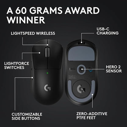 Logitech G PRO X SUPERLIGHT 2 Wireless Gaming Mouse, 60g Pro-Grade - Image 6