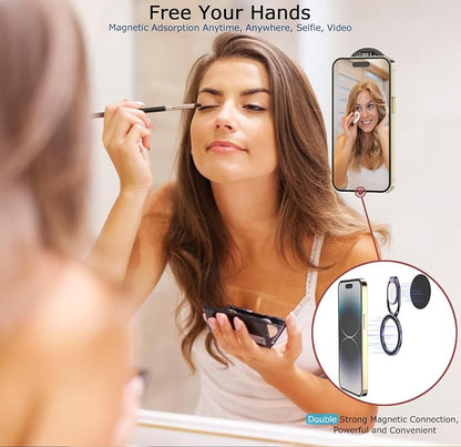 Magnetic Phone Ring Holder, Double Adjustable Phone Grip and Stand Compatible - Image 2