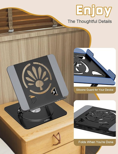 Adjustable Laptop Stand for Desk-360° Rotating Foldable Laptop Holder Ergonomic - Image 4