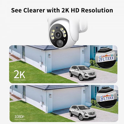 SEHMUA 2K Solar Security Cameras Wireless Outdoor, 2 Pack 360° View Pan/Tilt - Image 3