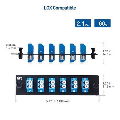 Cable Matters 12 Fibers LC to LC OS2 Single Mode Fiber Patch Panel - Image 7
