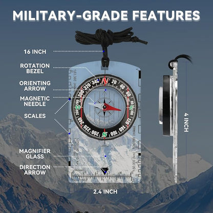 Compass Hiking Survival, Wilderness Survival Compass - Image 3