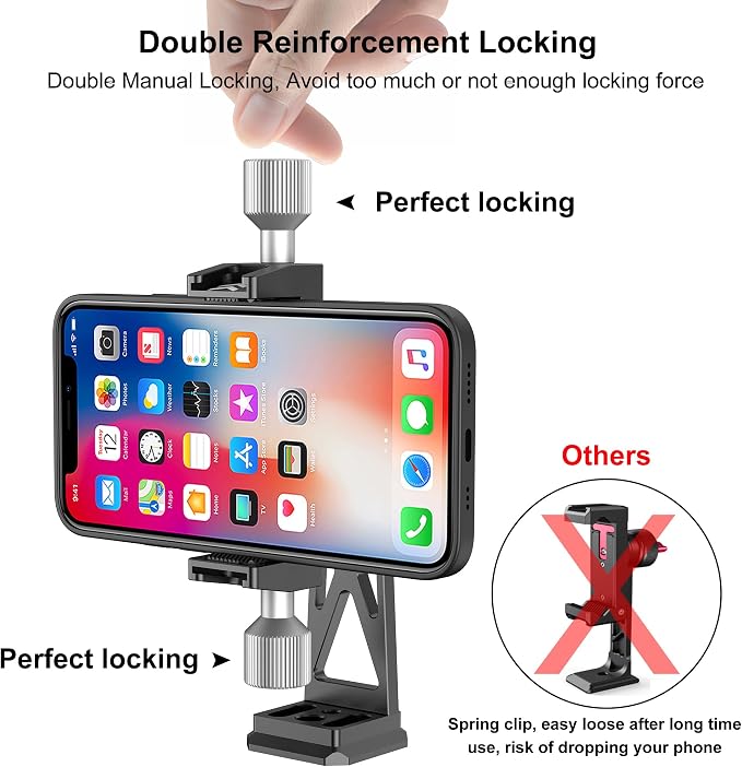 Peastrex Metal Phone Tripod Mount Extra Deep Clamp - Image 4