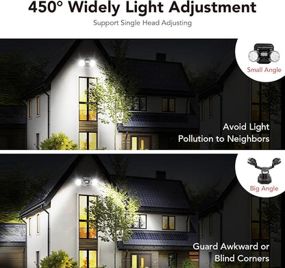 OREiN Motion Sensor Outdoor Security Light, Adjustable Dual-Head LED Flood Light - Image 6