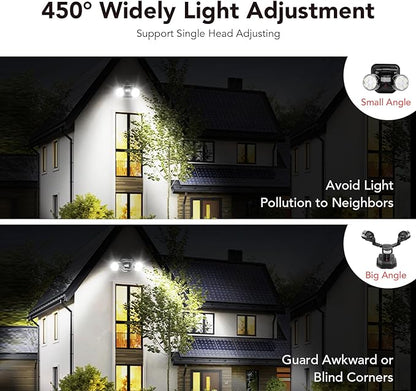 OREiN Motion Sensor Outdoor Security Lights, Dual-Head Adjustable LED Flood - Image 5