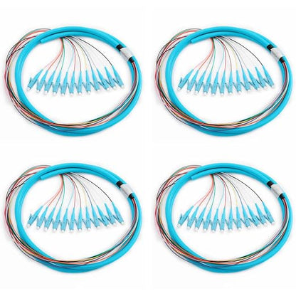 4 Pack LC-OM3 12 Pigtail 12 Strand Multimode OM3/OM4 50/125 LC-UPC Fiber Pigtail by ProfessionalFiberNetworkDevicemanufacturer