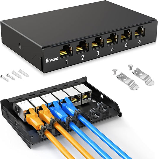 6 Port Patch Panel 0.5U CAT7 Keystone Patch Panel by Enmane