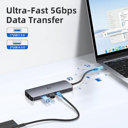 USB C Docking Station Dual Monitor, LIONWEI Laptop Docking Station 3 Monitors - Image 7