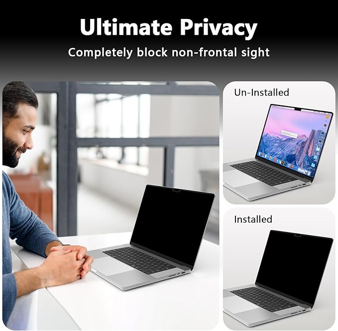 Magnetic MacBook Air 15 Inch Privacy Screen, Removable Anti Glare Blue Light - Image 5