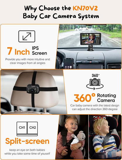 Baby Car Camera for 2 Kids - Image 2