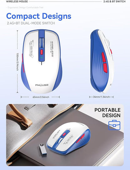 Wireless Mouse with Forward/Backward Side Keys, Silent Click, Ergonomic - Image 7