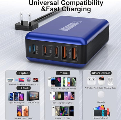 100W USB C Charger, 5 Port USB Tower Charging Hub Fast Charger - Image 4