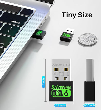 USB WiFi 6 Adapter for PC Desktop & Laptop, 900Mbps Dual Band 2.4/5GHz - Image 4