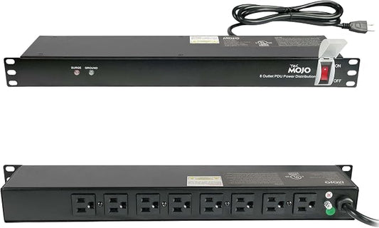 Tecmojo 1U Rack-Mount Horizontal 8-Outlet Power Strip UL Listed PDU by Tecmojo