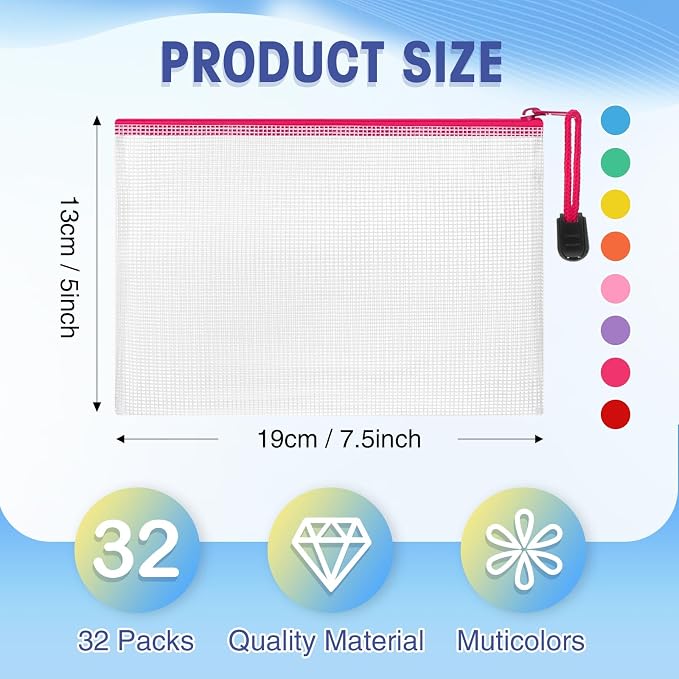Jetec 32 Pcs Mesh Zipper Bags Toy Storage Bikini Organizer Bag Bolsas Para - Image 2