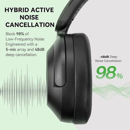 OneOdio Focus A6 Hybrid Active Noise Cancelling Headphones, 75H Playtime - Image 3