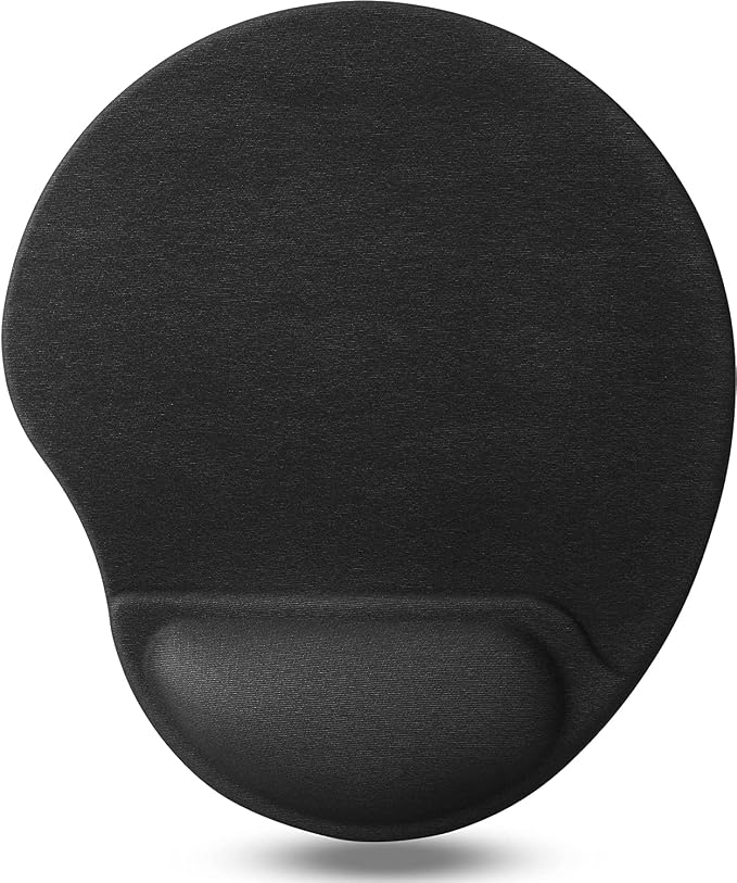 Ergonomic Mouse Pad with Wrist Support Gel Mousepad with Wrist Rest, Soft Black by MAT+FAMILY