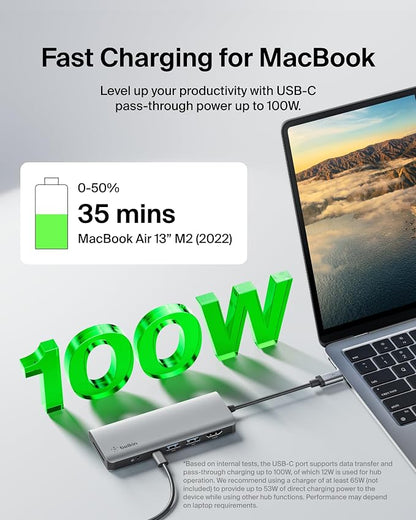 Belkin USB-C Hub, 7-in-1 MultiPort Docking Station - Image 4