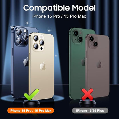 UniqueMe Compatible for 3 Pack iPhone 15 Pro/iPhone 15 Pro Max Camera Lens - Image 7
